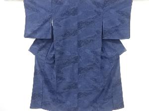 未使用品　草花模様手織り紬着物